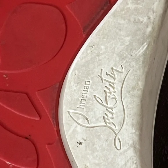 ❌SOLD❌ Christian Louboutin Navy Louis Junior Crystals Low-Top Sneakers SZ 47EU - Picture 8 of 12